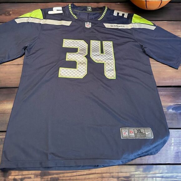 NFL Seattle Seahawks Thomas Rawls Blue Nike Jersey Size XL - Picture 1 of 4